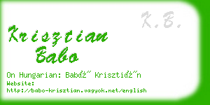 krisztian babo business card